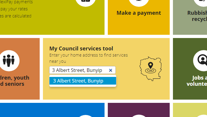 Screenshot of Cardinia Council Widget